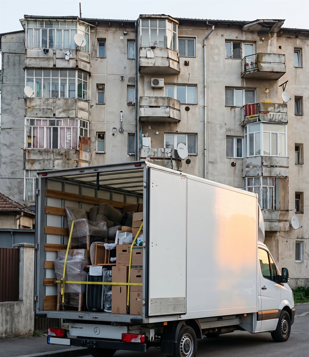 Mutare apartament în Năvodari cu mașina carosată de 3.5 tone